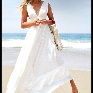 Endless Summer Free People White Beach Sunday Sunshine Maxi Dress Size M